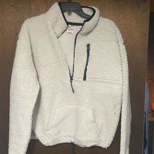 White quarter zip